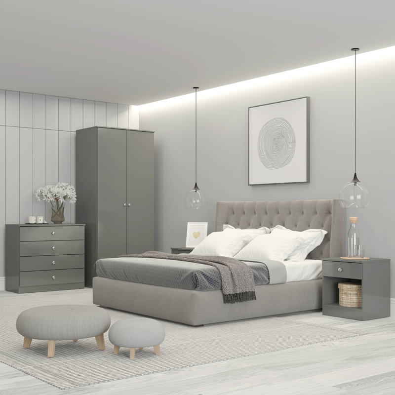 Sydnea 1 Drawer Bedside , Gray