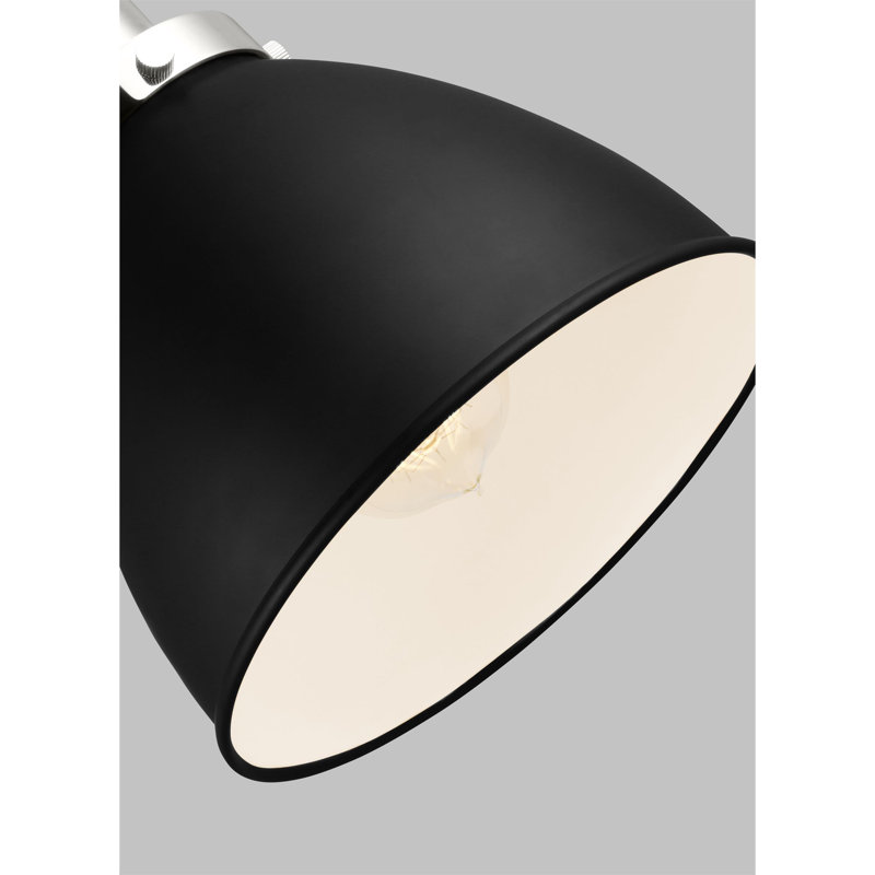 Wellfleet 1 - Light Armed Sconce, Midnight Black, Polished Nickel