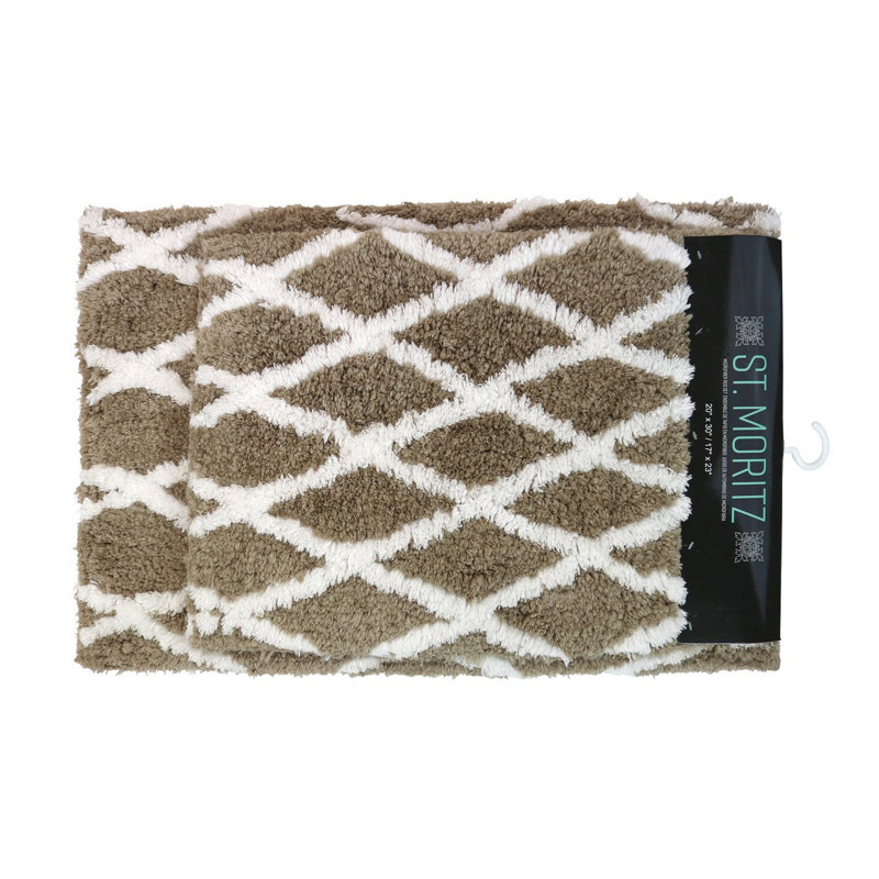 Microfiber Non-Slip Bath Rug, Brown