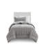 3 pièces d'édredon double / grand en gris, esthétique gonflée, rembourrage de 350 g / m², - étiqueté, lavable à la machine, et 2 taies décoratives incluses