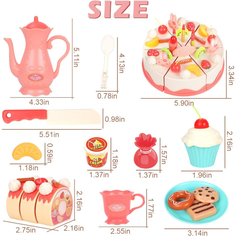 Birthday Cake Toy Preschool Play Food