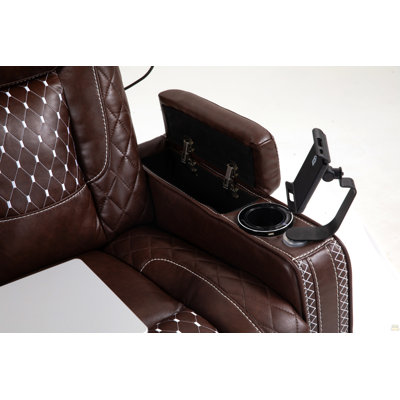 Power Zero Gravity Recliner with Multifunctional Features - Storage Armrest & Cup Holder - Laptop Table & Phone Holder- Reading Light & LED - Infinite Position Recline for Living Room & Office