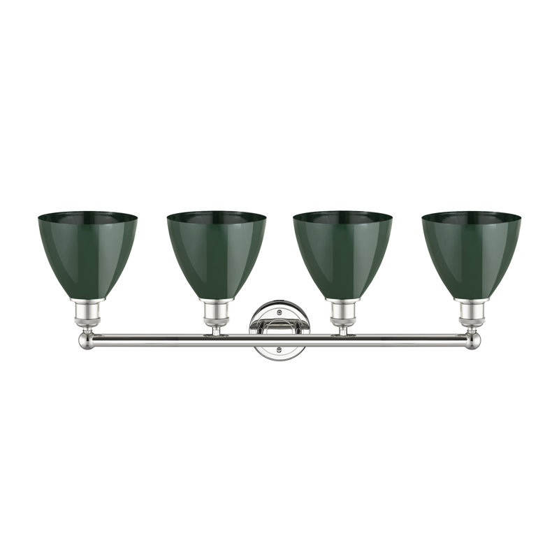 Alquin 4 - Light Dimmable Vanity Light, Green, Polished Nickel