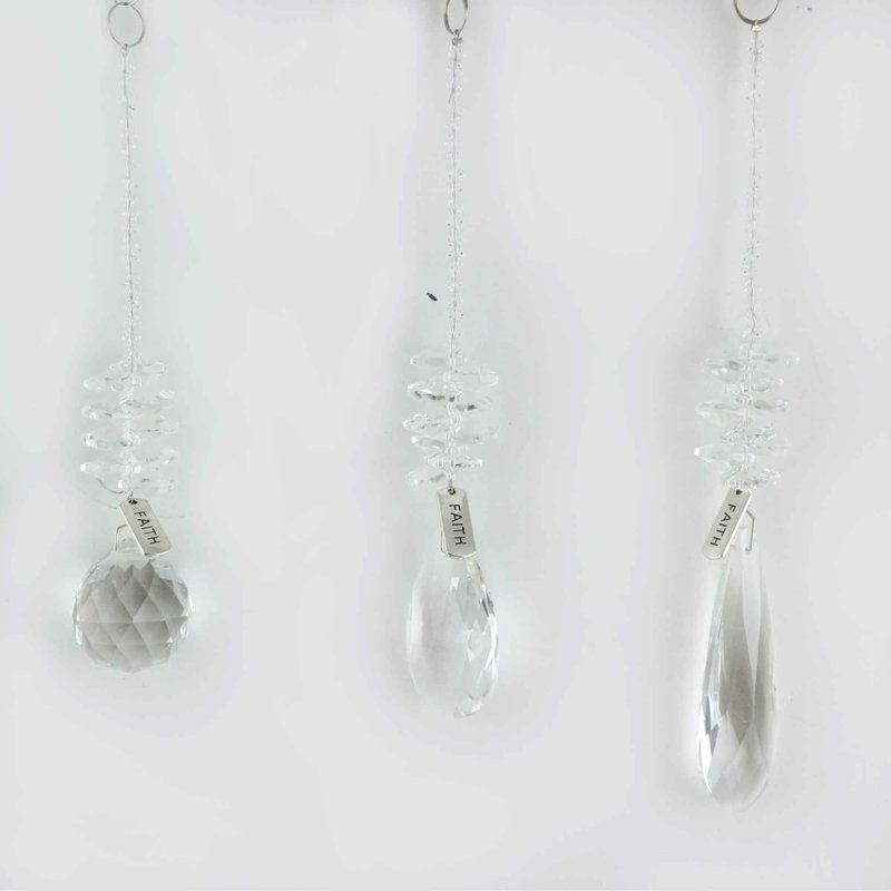 Ensemble de 3 ornements en forme de prisme Suncatcher Holiday, Transparent