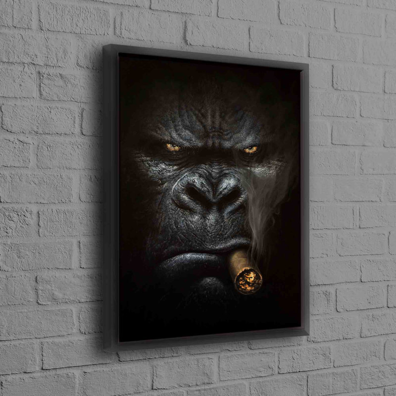 Print on Canvas, 90 cm H x 60 cm W, Framed Print without Mat, Black