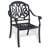 3-Piece Set Of Cast Aluminum Patio Furniture  With Black Frame And Brown Seat Cushions-1490071316