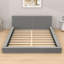 Grand lit plateforme tapissier en bois avec tête de lit-890168721