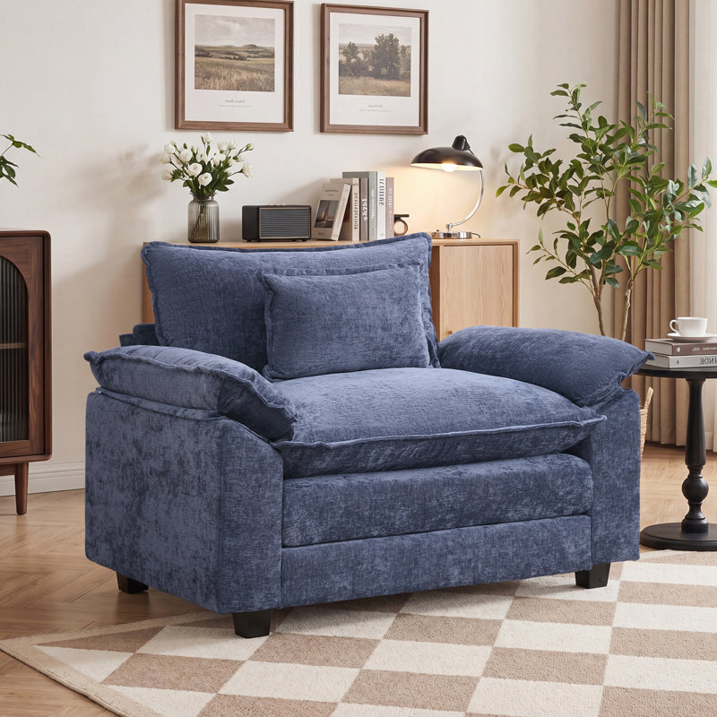 Fauteuil 53 "Comfy Cloud Couch, Chenille bleu