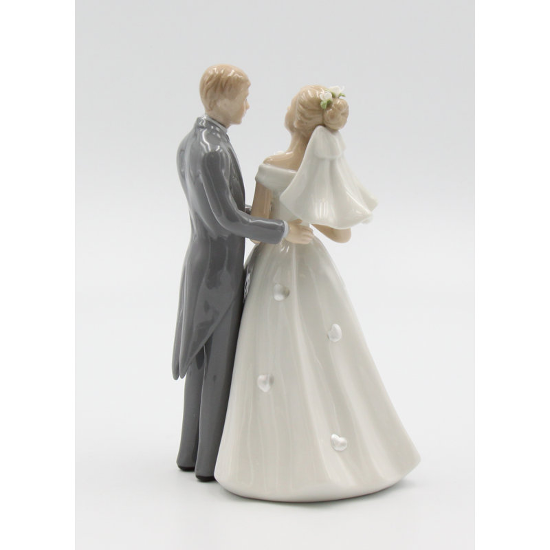 Fine Porcelain Classic Bride & Groom Figurine- 8"H 