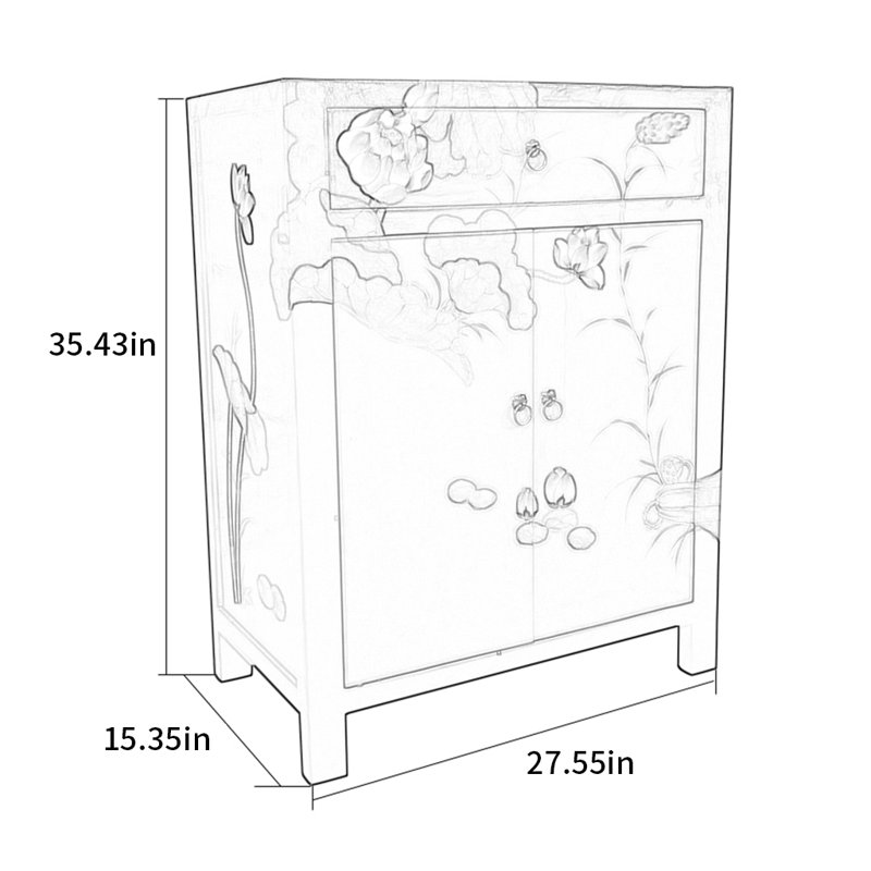 9 Pair Solid Wood Shoe Storage Cabinet