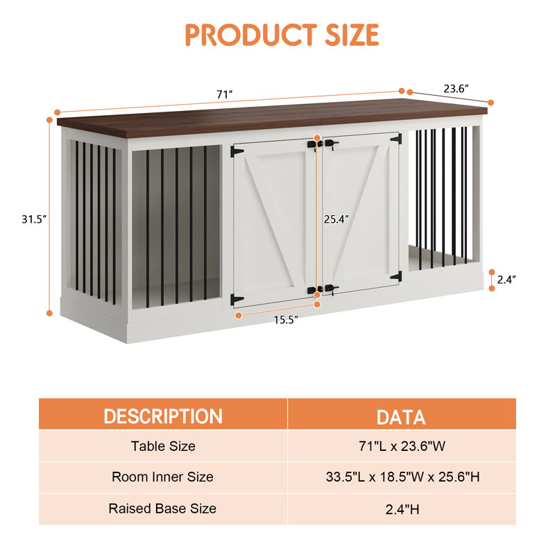 Filaretos Wood Furniture Style Crate with 2 Doors, White