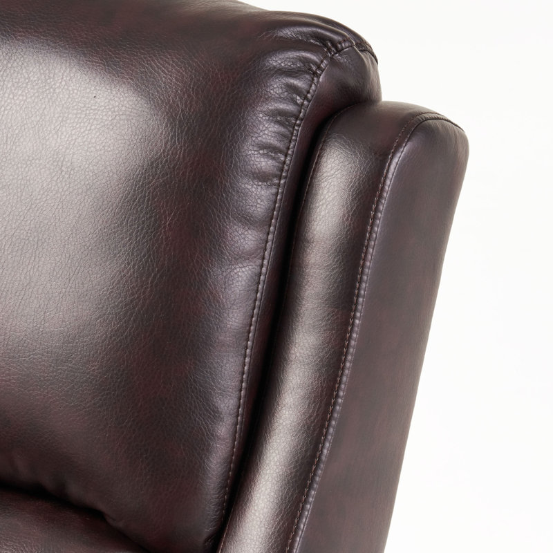 Canapé inclinable en tissu Mid-Century, Similicuir mauve, Noir