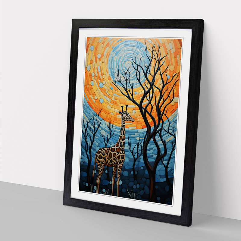 Giraffe Modern - Framed Print, Black, 34cm H x 25cm W x 2cm D