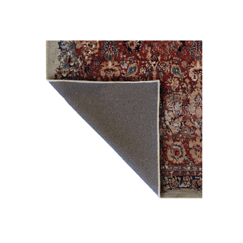 Tapis décoratif beige rétro à motif traditionnel abstrait lavable à la machine, Tapis de couloir 3 pi 3 po x 6 pi 7 po