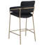 Tabouret de comptoir en velours beige Yara-75000048