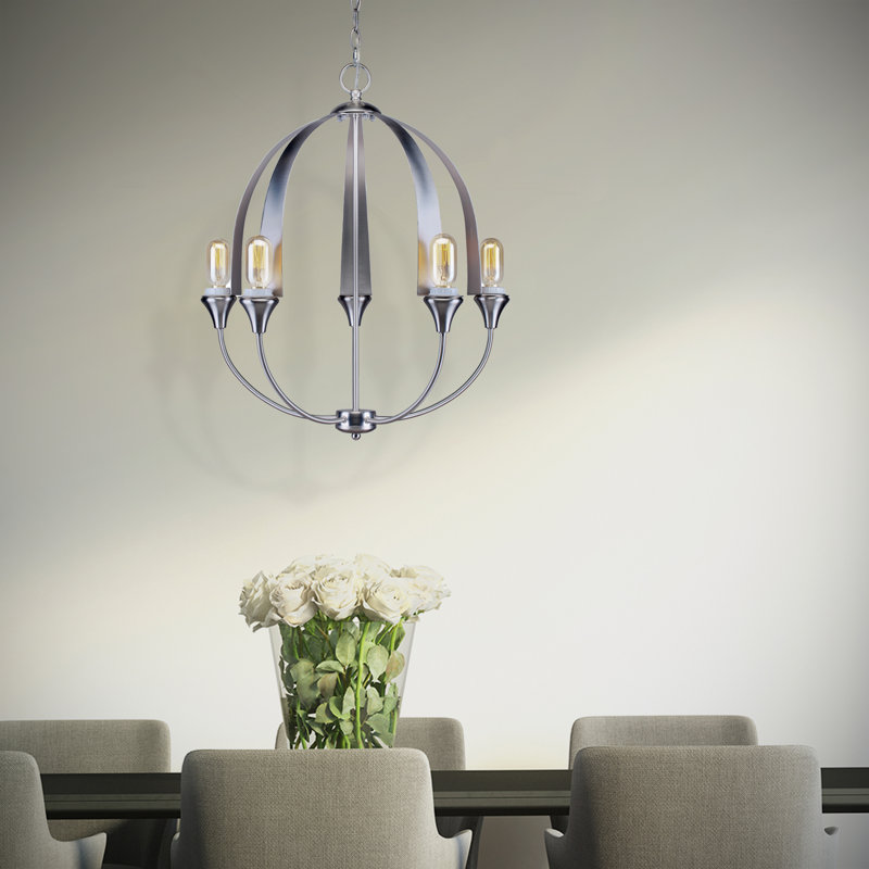 Tanner 5 - Light Dimmable Globe Chandelier