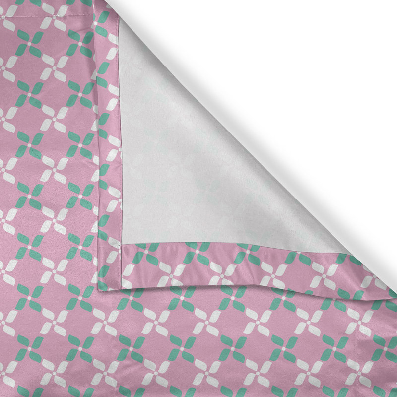 Rideau décoratif à œillets 2 panneaux Dakota Fields, 50 po x 54 po, rose pâle / blanc / bleu sarcelle, L 50 po x L 84 po