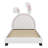 Upholstered Platform Bed With Rabbit Ornament-568589944