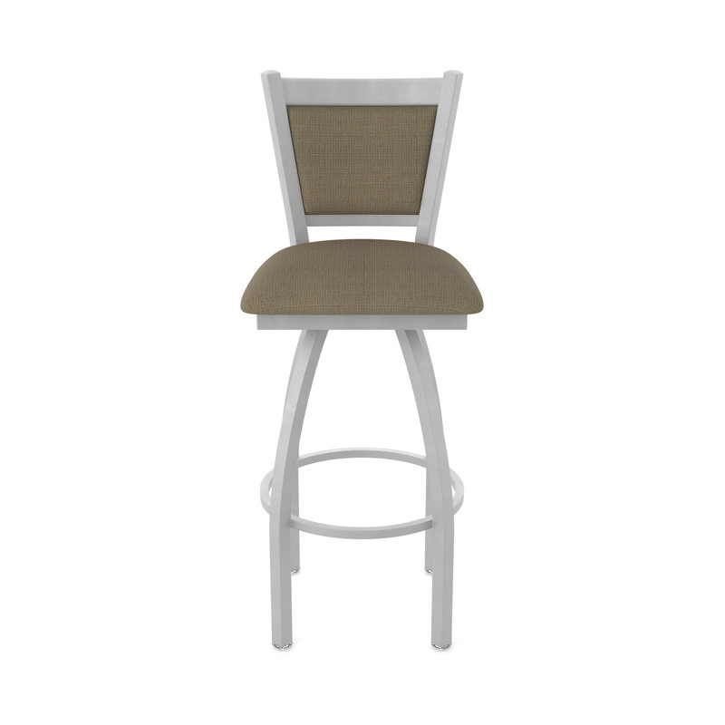 Tabouret pivotant Hadleigh, Tabouret de comptoir (siège d'une hauteur de 25 p, Nickel anodisé, Tissu liège graphique