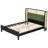 Queen Size Bed Frame With Green Headboard, Black With Green Solid Wood  Bed, No Box Spring Required, Modern Bedroom Furniture-2025987663