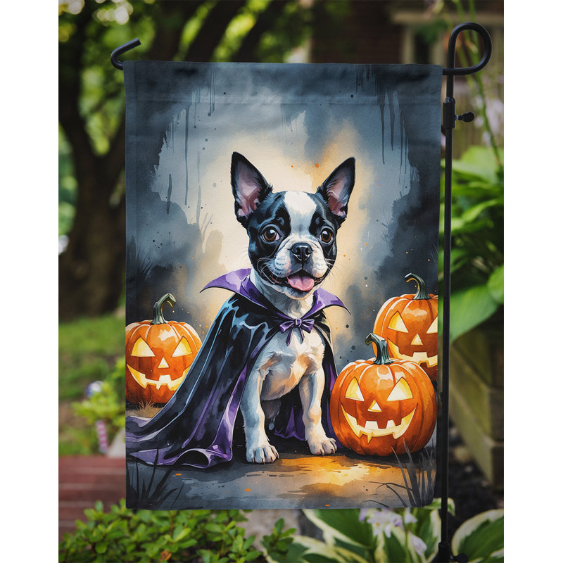 Drapeau de jardin chiot Halloween, Boston Terrier