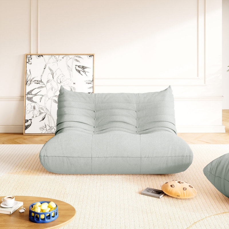 Compression Armless 2-Seat Bean Bag Chair Sofa Comfy Lazy Sofa Fireside Chair Soft Memory Foam Lounger for Bedroom Living Room Apartment or Gaming Venue