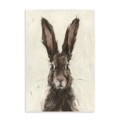 «Brown / Beige European Rabbit Hare Portrait» par Ethan Harper, reproduction d'art graphique