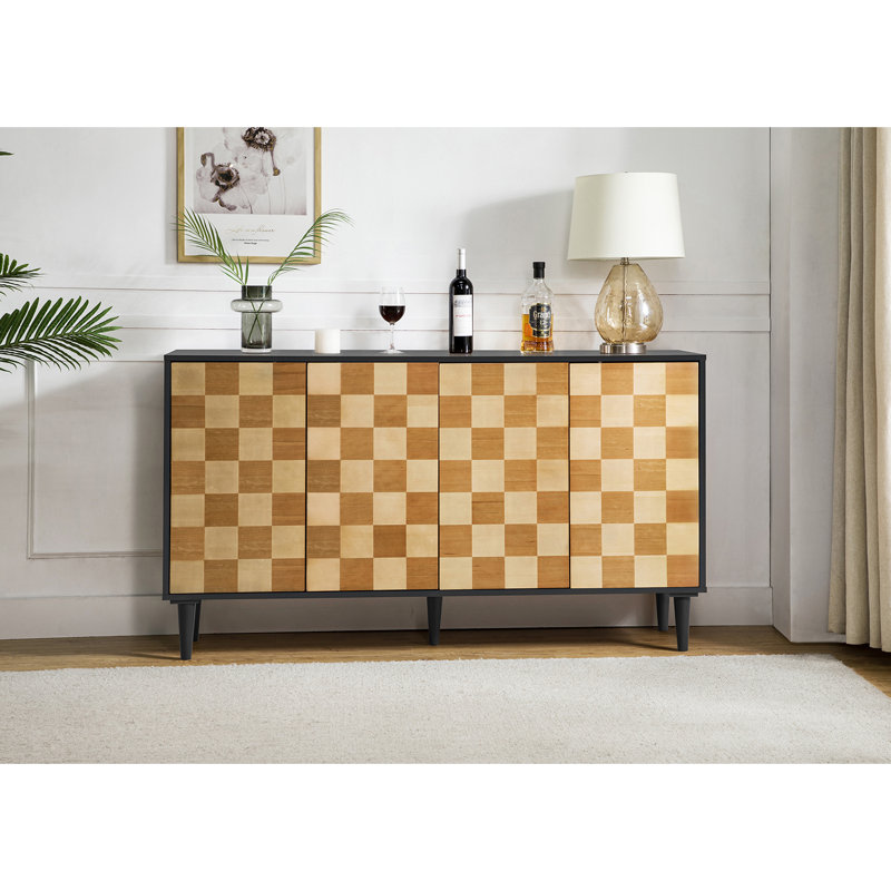 Buffet court avec rangement Courtneyann, Noir