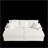 84Inch Corduroy 3 - Seater Sofa with 3 Back 2 Toss Pillows Ottoman 2 Storage Cup - Holding Grooves-382341688