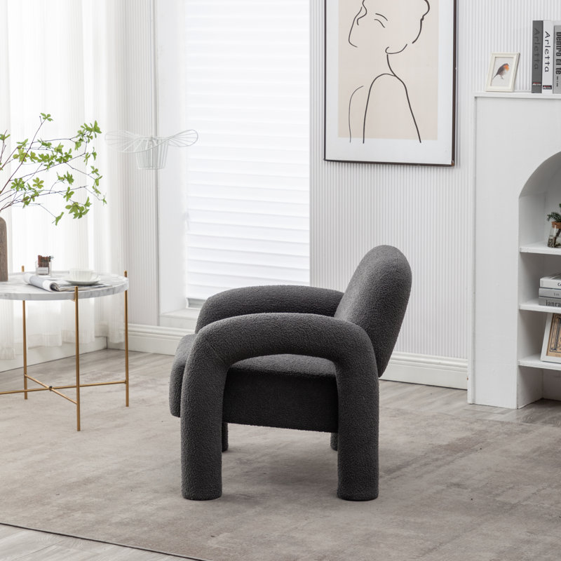 Upholstered Armchair, Gray 100% Polyester