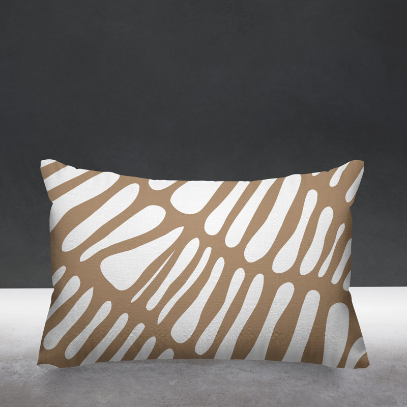 Housse de coussin rectangulaire pour l'extérieur Tribal, Beige
