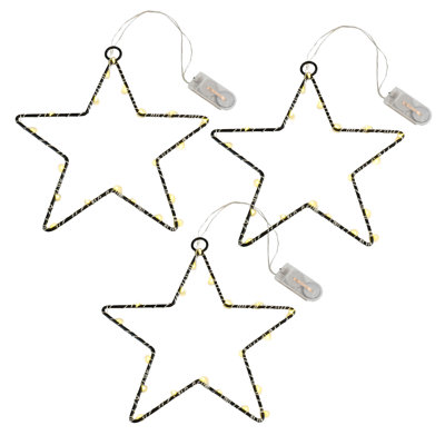 Battery Operated LED Lighted Metal Stars