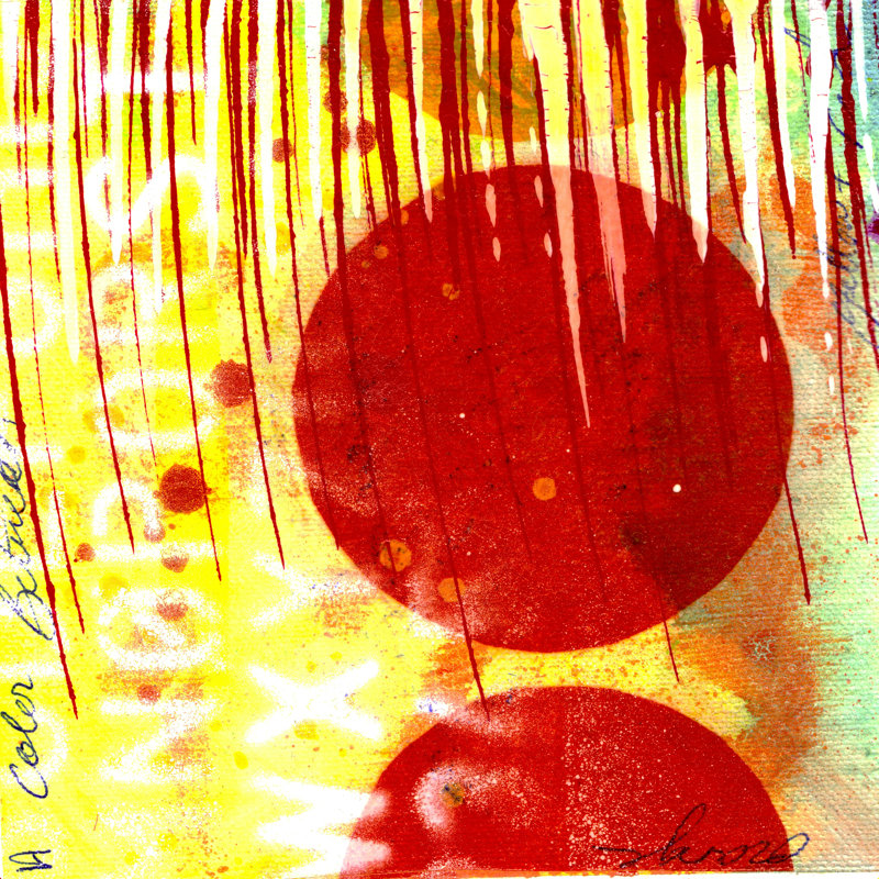 Cercle rouge, Toile tendue, H 12 po x l 12 po, Non