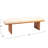 Canal Rectangular Acacia Wood and Crushed Velvet Bench