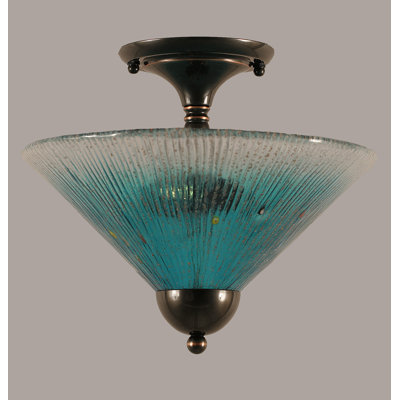 Semi-Flush 2 Bulbs With 12" Glass