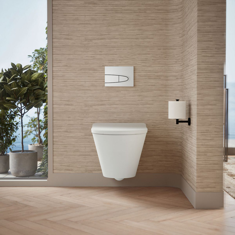 Brazn Wall-Hung Round-Front Toilet Dual-Flush