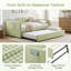 Lit de jour double avec lit gigogne escamotable, canapé-lit en vichy rembourré avec poche de rangement latérale, structure en bois massif, lit de jour multifonctionnel 3 en 1 pour chambre à coucher, chambre d'amis-131272113