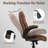 High Back Executive Office Chair,  Ergonomic Computer Desk Chair with Rocking Function, PU Leather, Flip-Up Armrests and Lumbar Support, Brown-533402947