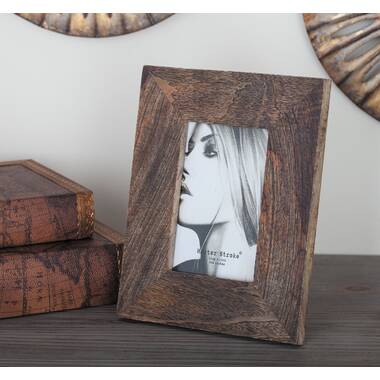 Cadre photo artisanal en bois déco chalet montagne wooden photo frame
