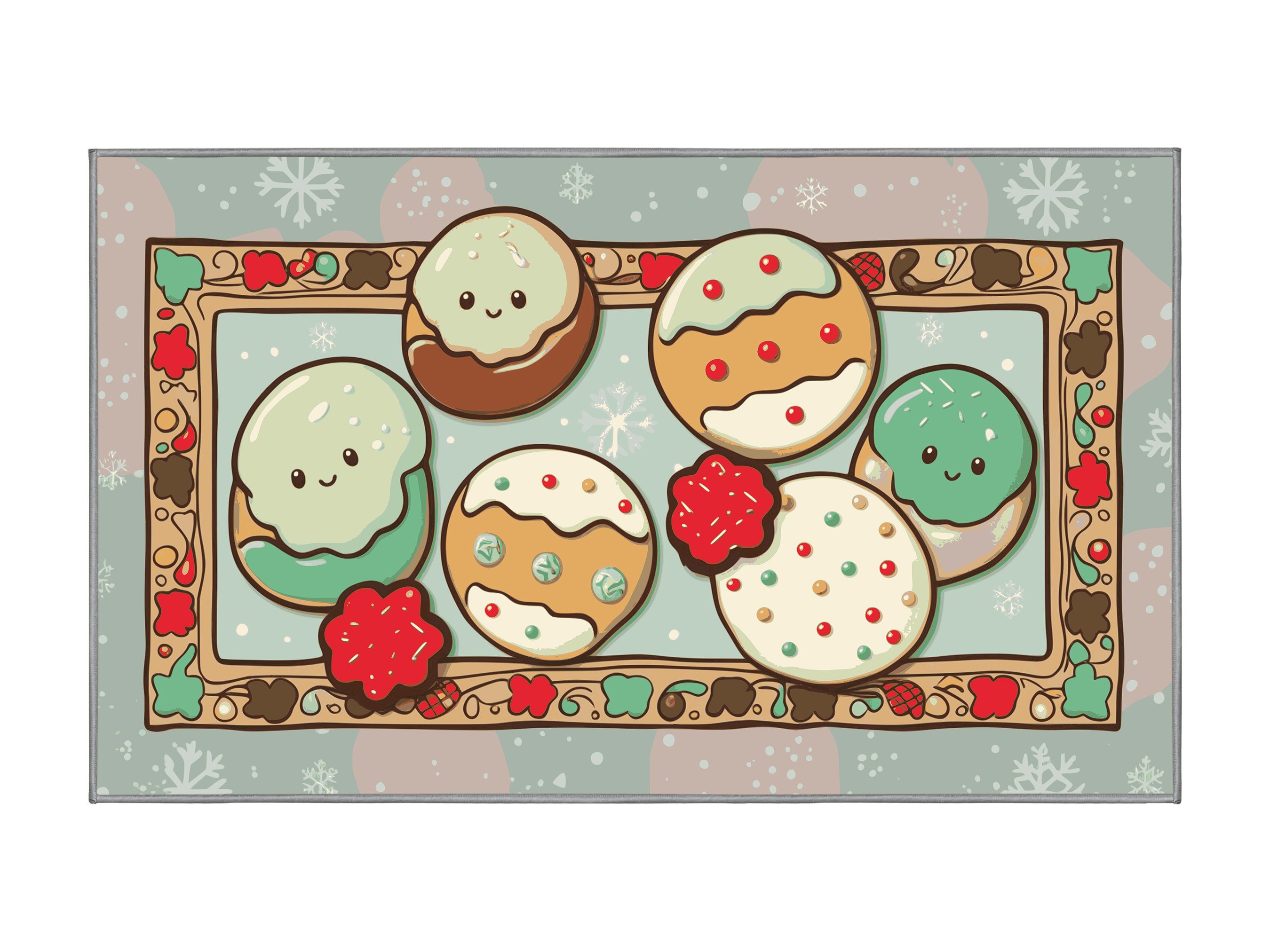 The Holiday Aisle® Washable Cookies Holiday Rug | Wayfair