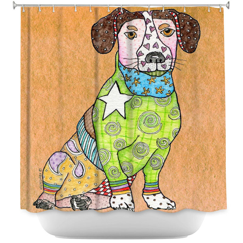Rideau de douche simple jack olivier dog, Brun et bleu