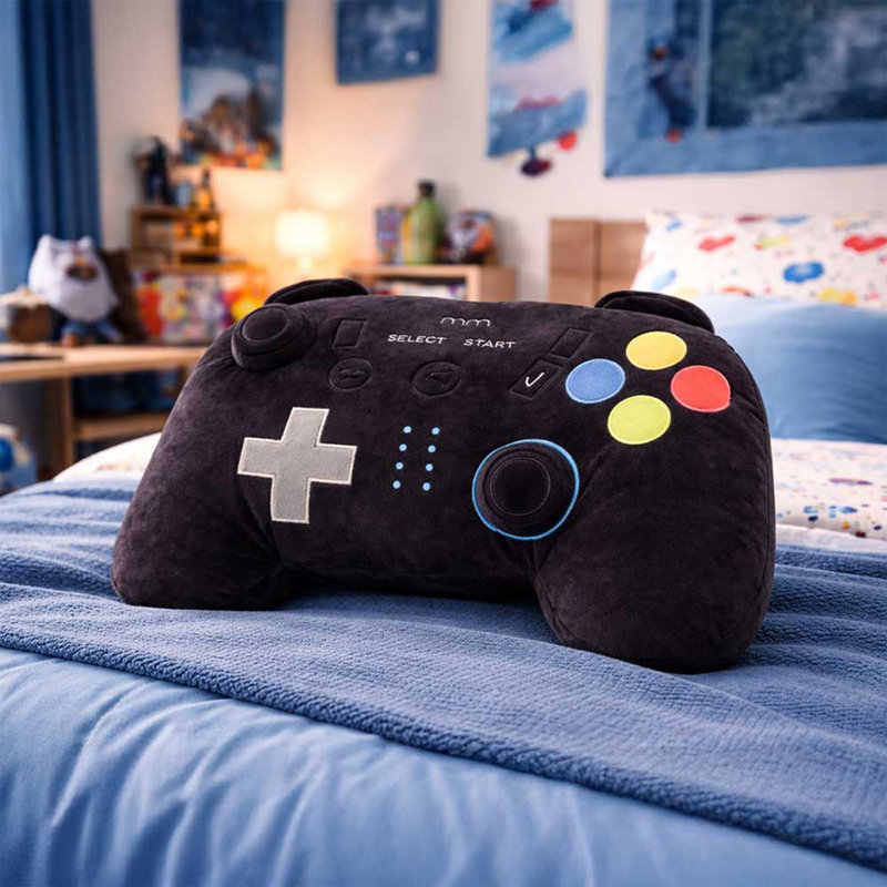  Plush Game Controller Pillow - Black