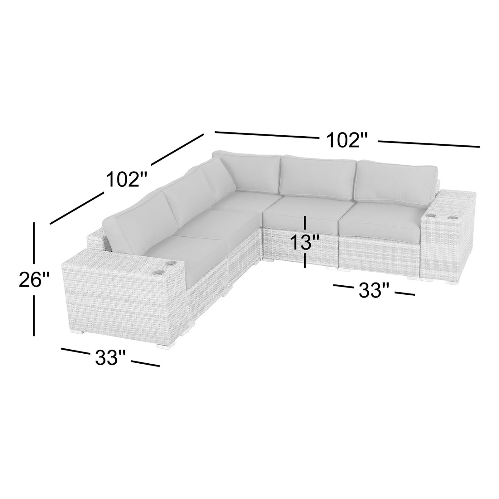 4-Person Sunbrella® Patio Seating Group, Brown , Sunbrella Canvas