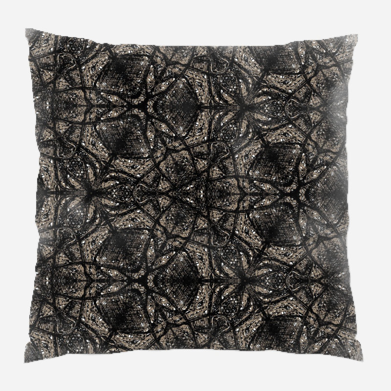 Fabric Geometric Microsuede Reversible Throw Pillow
