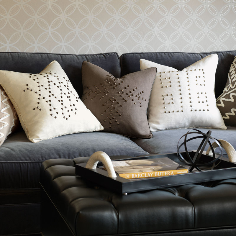 Linen Square Pillow Cover & Insert, Geometric