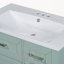Ensemble de meuble-lavabo autoportant 30 po avec évier, cadre solide et armoire en panneau de fibres à densité moyenne avec plusieurs tiroirs, vert-1258523669