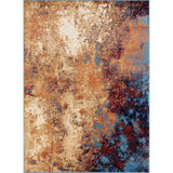 Colborne Abstract Blue/Ivory Area Rug