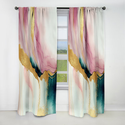 Lyndell - Abstract Marble Marble Blackout Curtain - 1 Panels