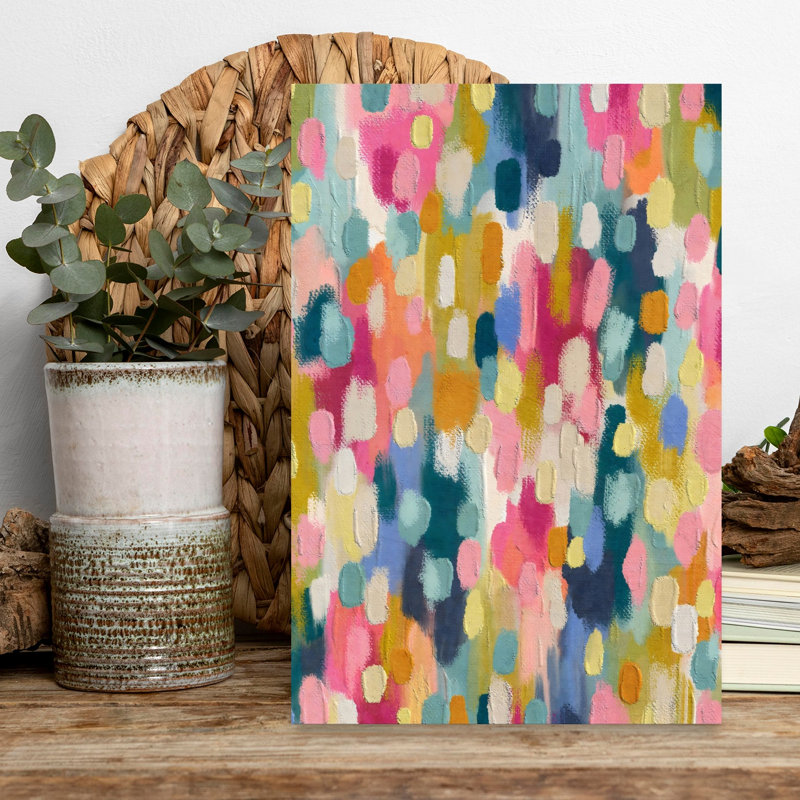 Confettis abstraits et audacieux, art mural coloré, 18" H x 12" W