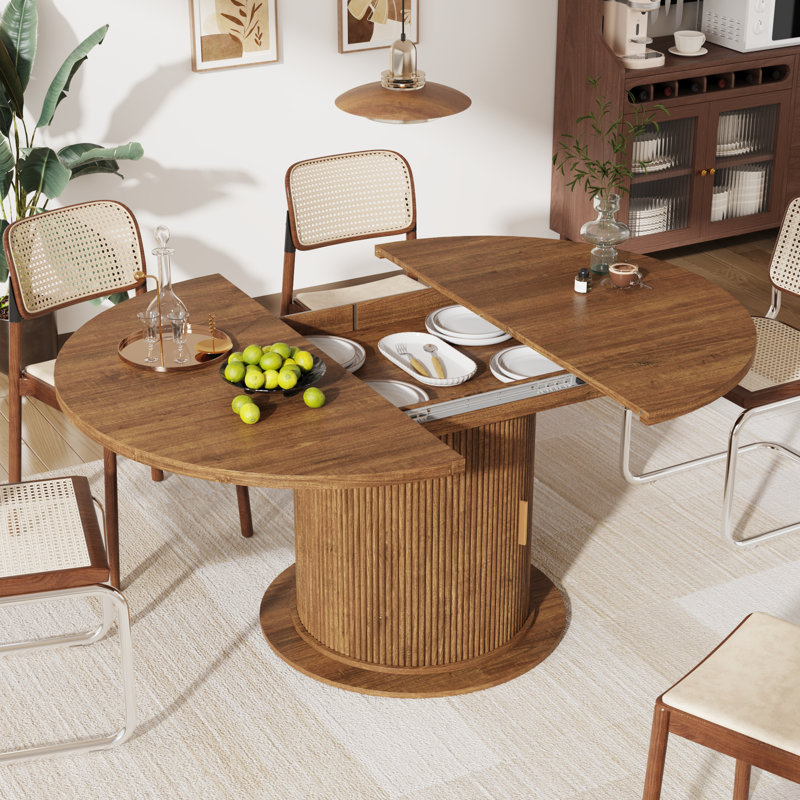 Table de salle à manger extensible 47-63In 47-63, Noyer